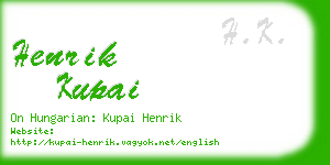 henrik kupai business card